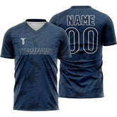 Custom Blue Leaves Team Soccer Jersey